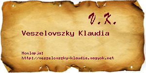 Veszelovszky Klaudia névjegykártya